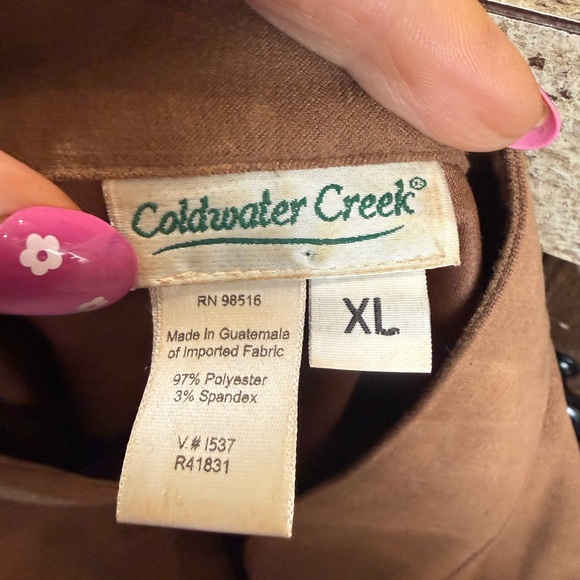 Coldwater Creek Suede Brown Utility Jacket - Picture 5 of 8
